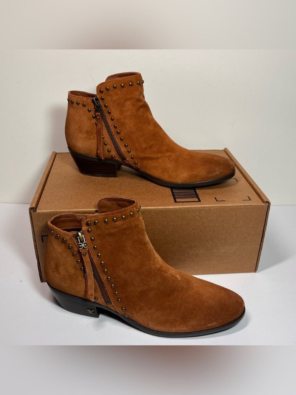 Sam Edelman Paola Frontier Suede Ankle Boots with Stud Detail